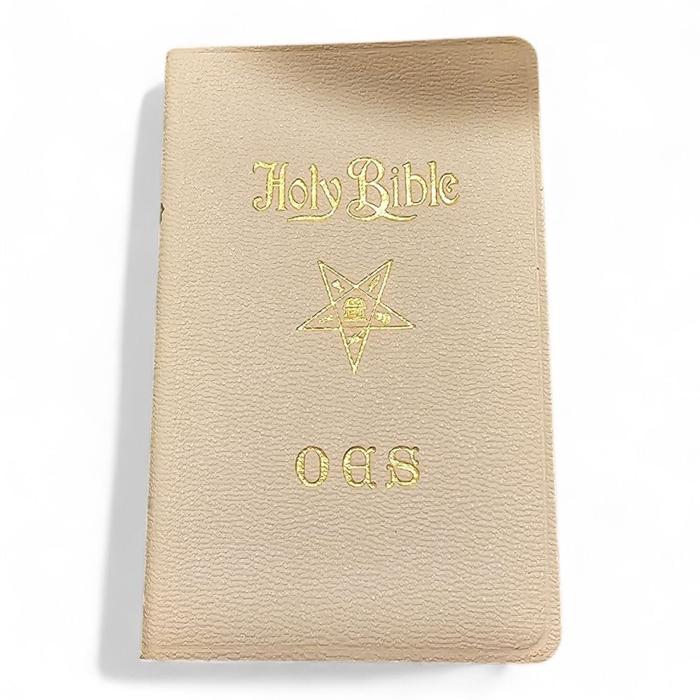 1970 Holy Bible OES (Order of Eastern Star) Royal Ruby Pocket Size (Leatherette)